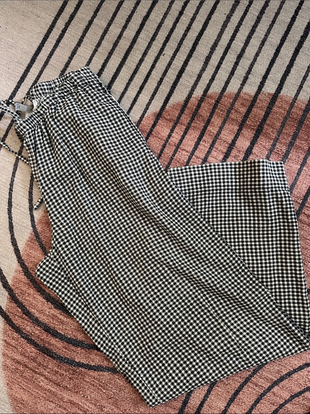 A New Day Black & White Gingham Women's Wide-Leg Pants